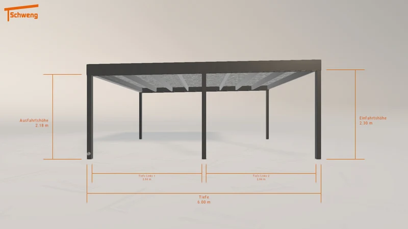 #DE Schweng Flachdachcarport C600 (ID 7799wv)
