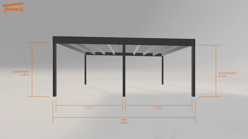 #DE Schweng Flachdachcarport C600 (ID 7799wv)