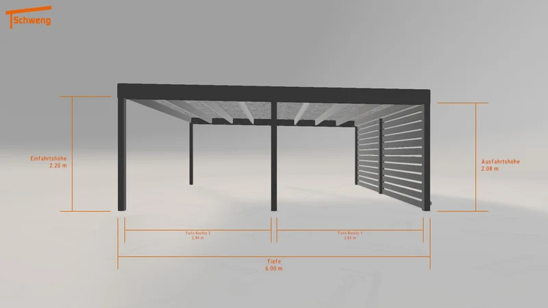 #DE Schweng Flachdachcarport C600 (ID bk7dmv)