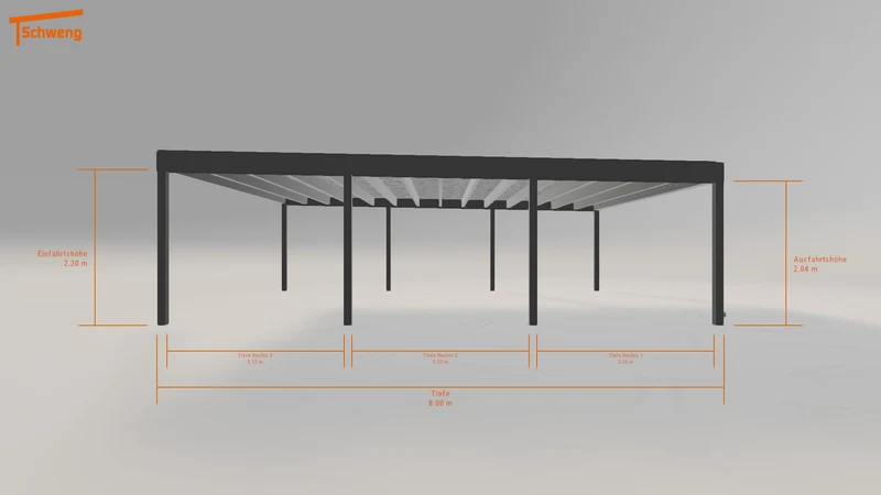 #DE Schweng Flachdachcarport C600+ (ID pbdvpb)