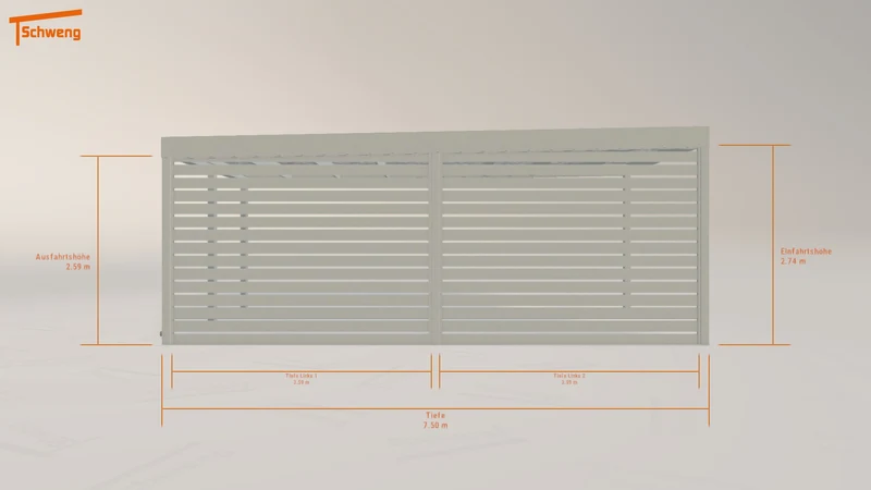#DE Schweng Flachdachcarport C600 (ID 33kdnn)