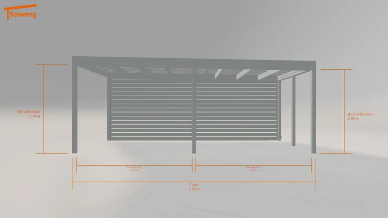 #DE Schweng Flachdachcarport C600 (ID 33kdnn)