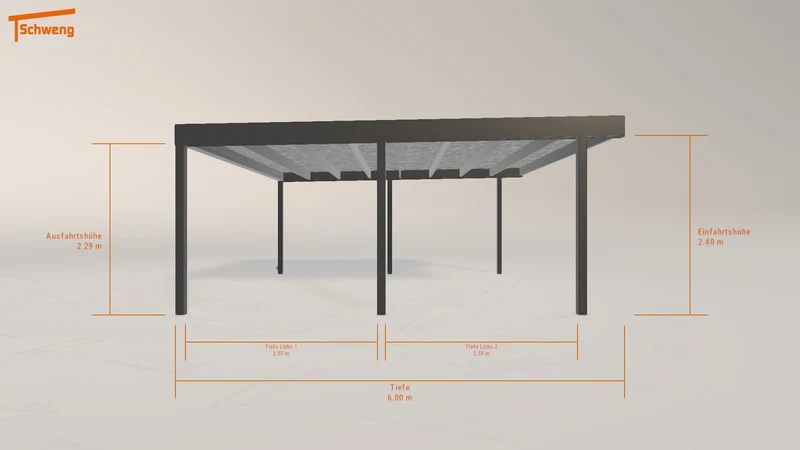 #DE Schweng Flachdachcarport C600 (ID yg2dgz)