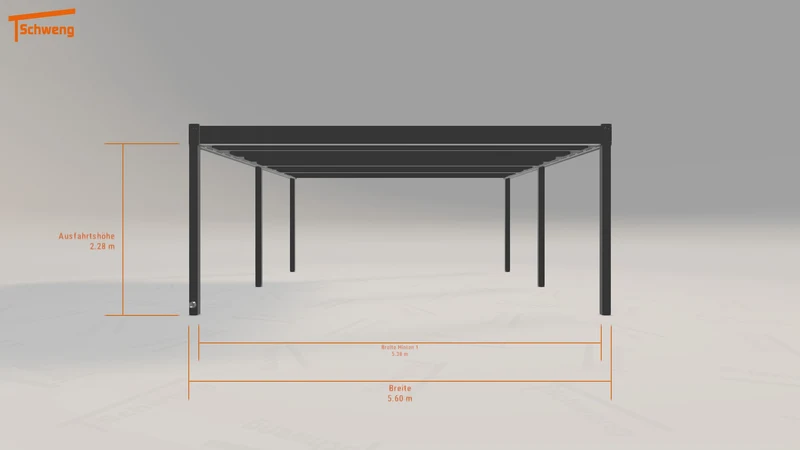 #DE Schweng Flachdachcarport C600 (ID 9w53w4)