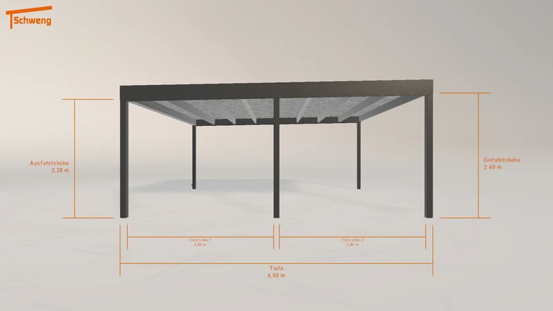 #DE Schweng Flachdachcarport C600 (ID 9w53w4)