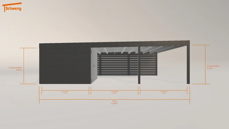 #DE Schweng Flachdachcarport C600 (ID 9w54qq) #MTG