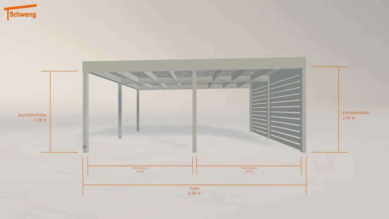 #DE Schweng Flachdachcarport C600 (ID mjqk44)