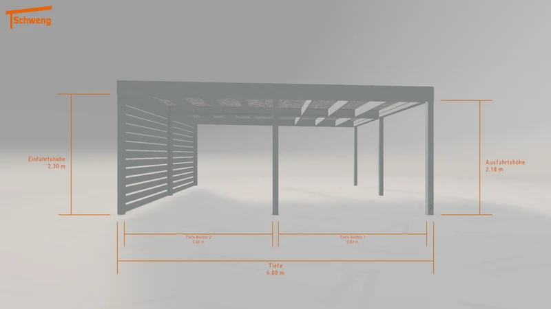 #DE Schweng Flachdachcarport C600 (ID mjqk44)