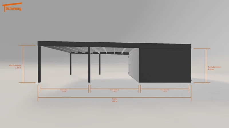#DE Schweng Flachdachcarport C600 (ID jjnmkq)