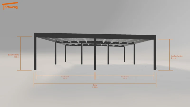 #DE Schweng Flachdachcarport C600 (ID mjqkyr)