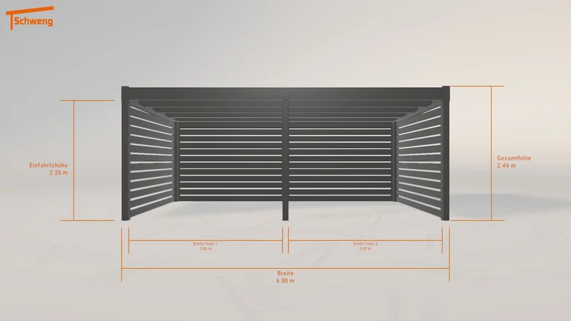 #DE Schweng Flachdachcarport C600 (ID 9w5jnp)