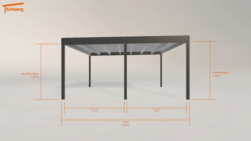 #DE Schweng Flachdachcarport C600 (ID bk7d87)