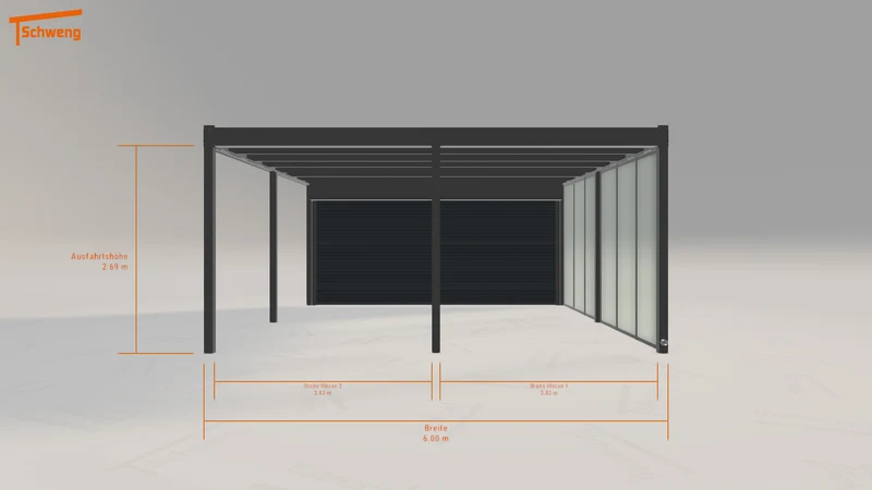 #DE Schweng Flachdachcarport C600 (ID 7792gp) #MTG