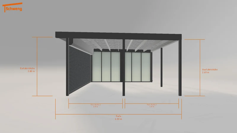 #DE Schweng Flachdachcarport C600 (ID 7792gp) #MTG