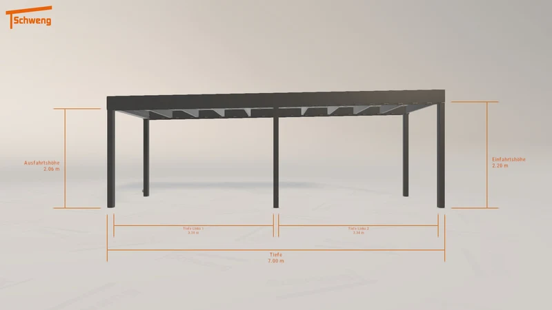 #DE Schweng Flachdachcarport C600+ (ID rjkdz2)