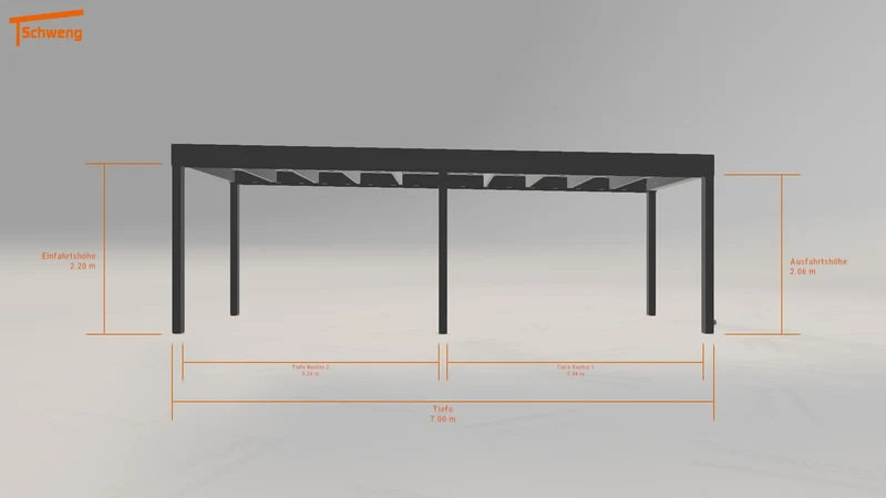 #DE Schweng Flachdachcarport C600+ (ID rjkdz2)