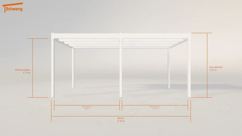 #DE Schweng Flachdachcarport C600 (ID w3pvkr)