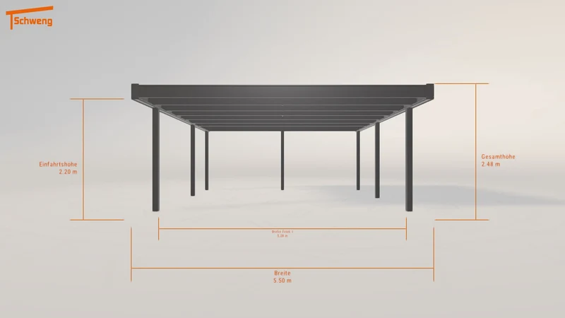 #DE Schweng Flachdachcarport C600 (ID zb482g)