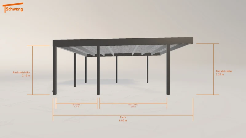 #DE Schweng Flachdachcarport C600 (ID zb482g)