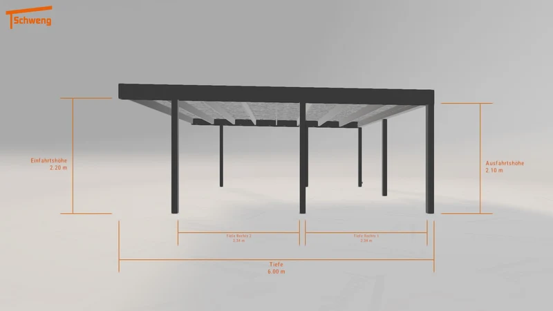 #DE Schweng Flachdachcarport C600 (ID zb482g)