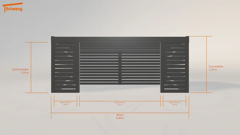 #DE Schweng Flachdachcarport C600 (ID 779xr2)