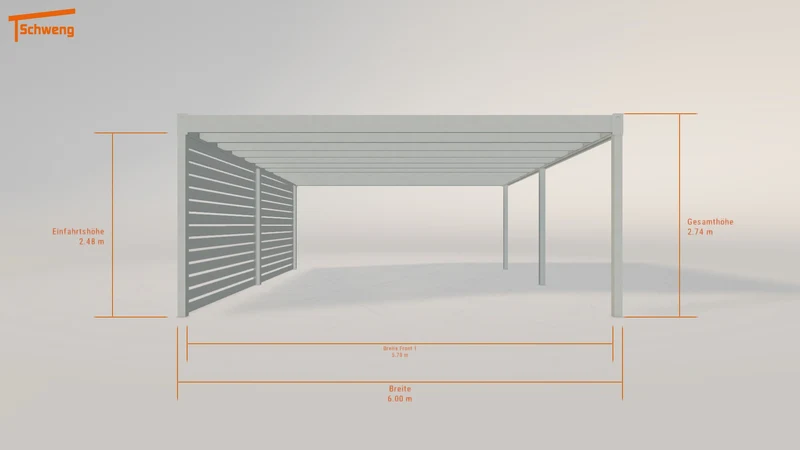 #DE Schweng Flachdachcarport C600+ (ID 5md77w)