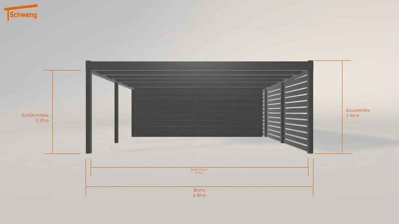 #DE Schweng Flachdachcarport C600+ (ID 2qk4xw)