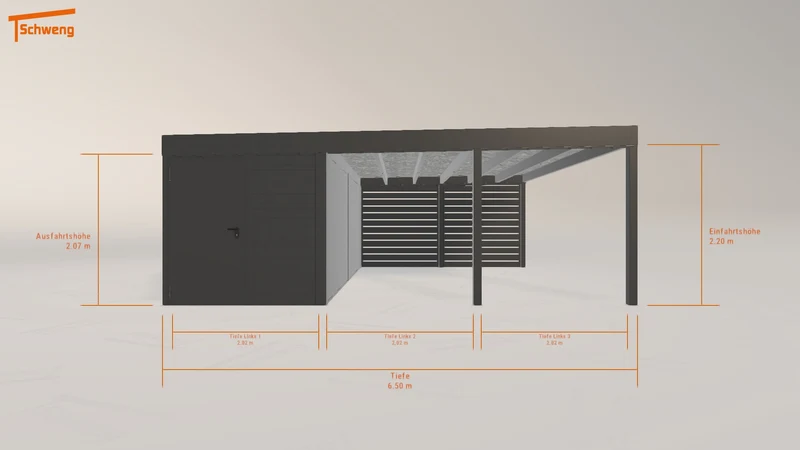 #DE Schweng Flachdachcarport C600+ (ID 2qk4xw)