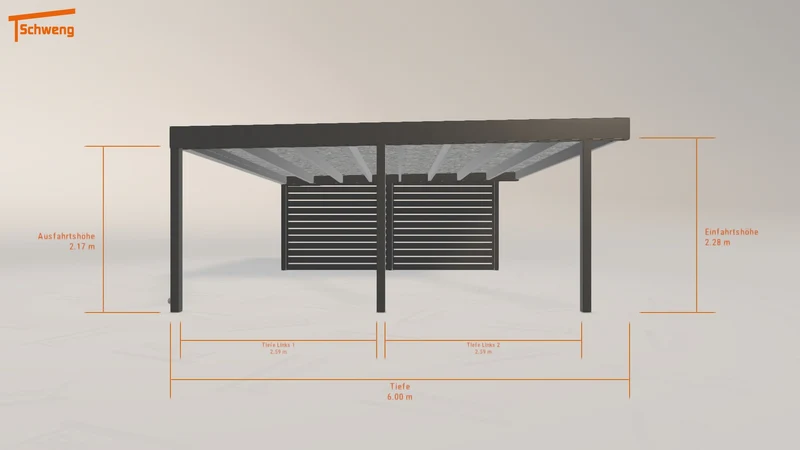 #DE Schweng Flachdachcarport C600+ (ID 9w52y8) #MTG