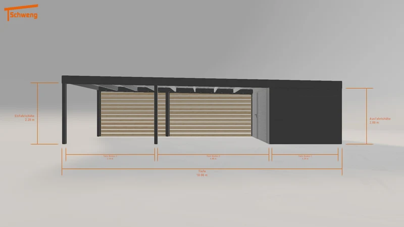 #DE Schweng Flachdachcarport C600 (ID w3p5rz)