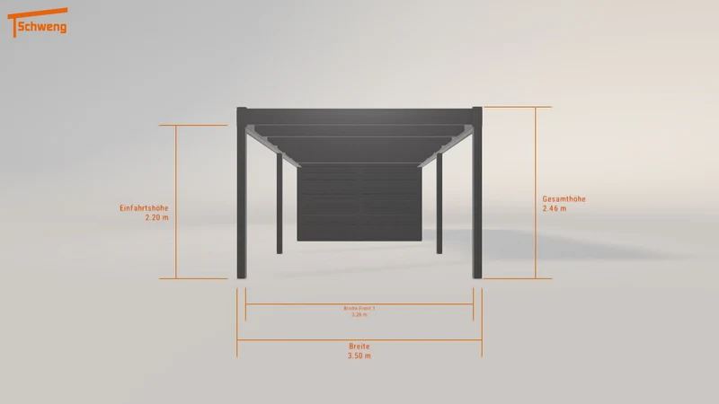 #DE Schweng Flachdachcarport C600 (ID jjnkkb)