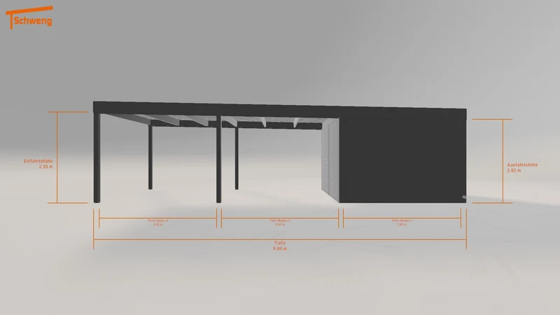 #DE Schweng Flachdachcarport C600 (ID jjnkkb)