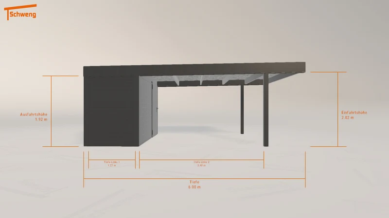 #AT Schweng Flachdachcarport C600 (ID n5nzwb)
