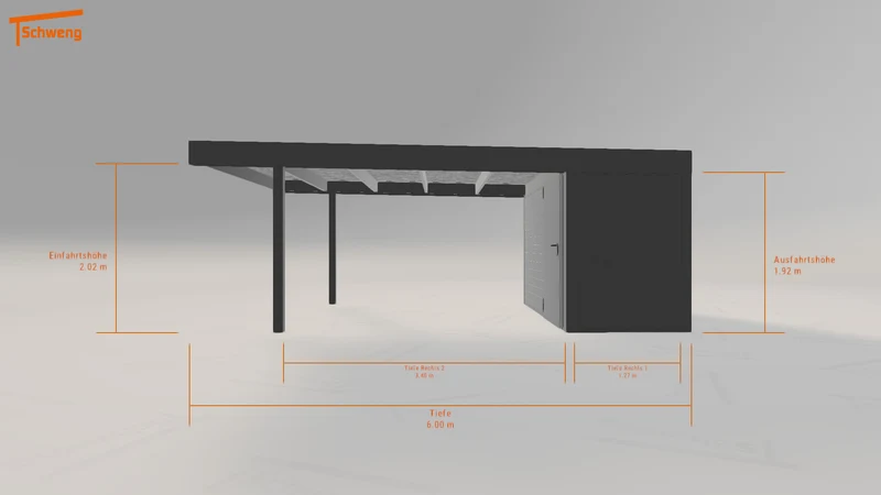 #AT Schweng Flachdachcarport C600 (ID n5nzwb)
