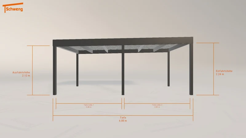 #AT Schweng Flachdachcarport C600 (ID mjqd95)