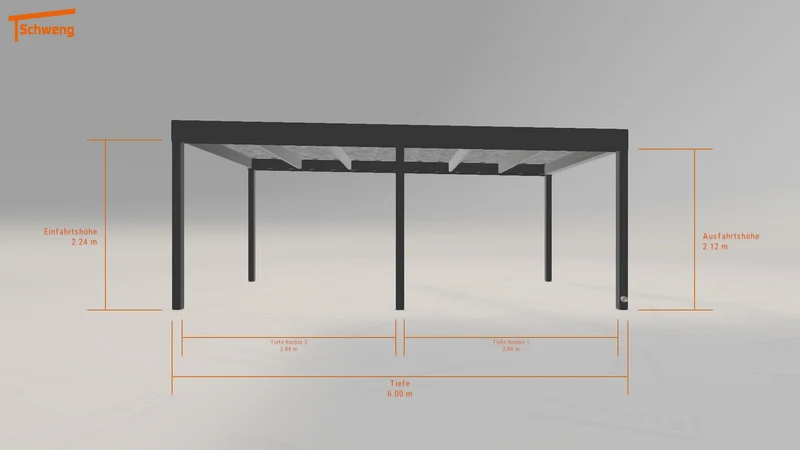 #AT Schweng Flachdachcarport C600 (ID mjqd95)