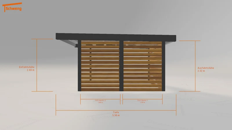 #DE Schweng Flachdachcarport C600+ (ID yg85pv)