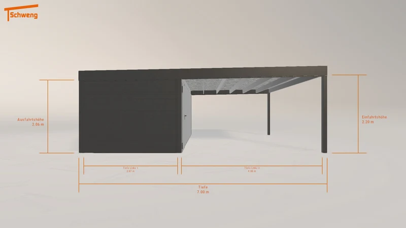 #DE Schweng Flachdachcarport C600 (ID rjwgq5)