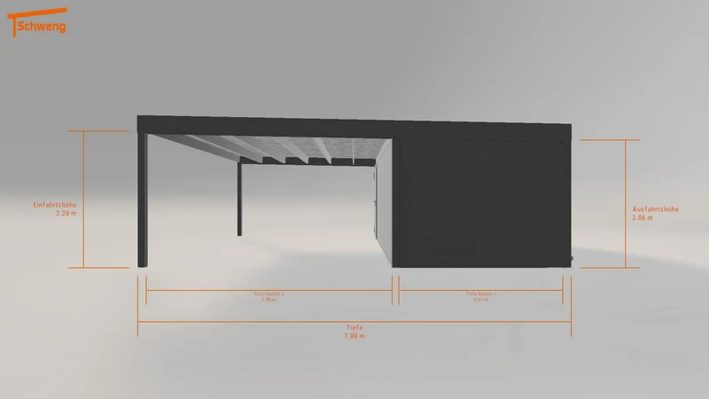 #DE Schweng Flachdachcarport C600 (ID rjwgq5)