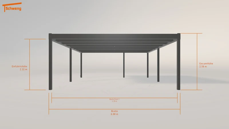 #DE Schweng Flachdachcarport C600+ (ID 42zbq5)