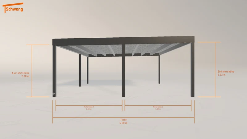 #DE Schweng Flachdachcarport C600+ (ID 42zbq5)