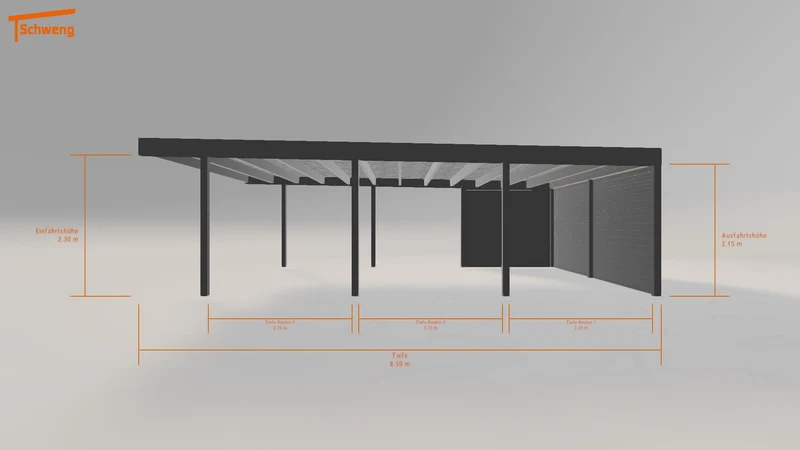 #DE Schweng Flachdachcarport C600+ (ID mj5vdz)