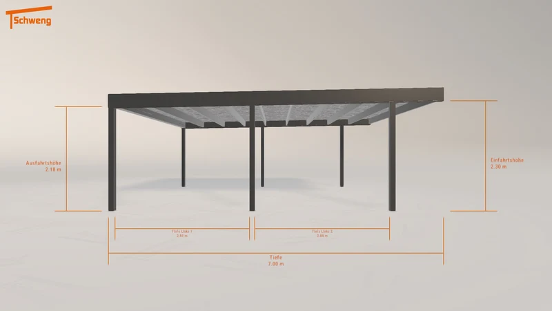 #DE Schweng Flachdachcarport C600 (ID n57v2g)