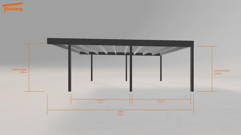 #DE Schweng Flachdachcarport C600 (ID n57v2g)
