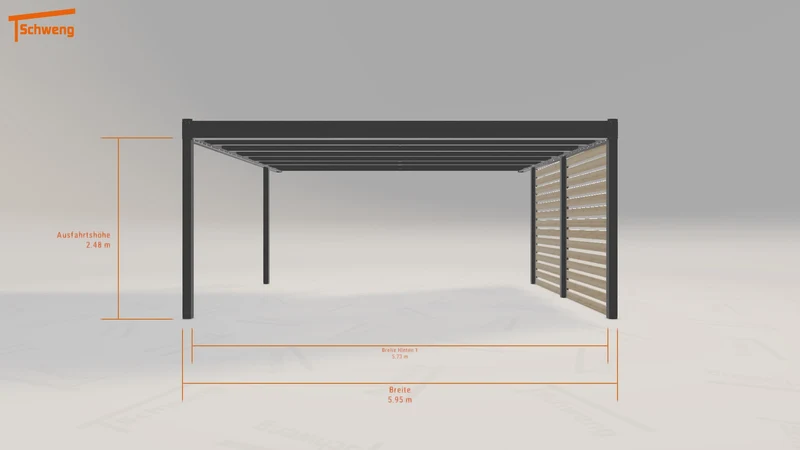 #DE Schweng Flachdachcarport C600+ (ID w37b24)