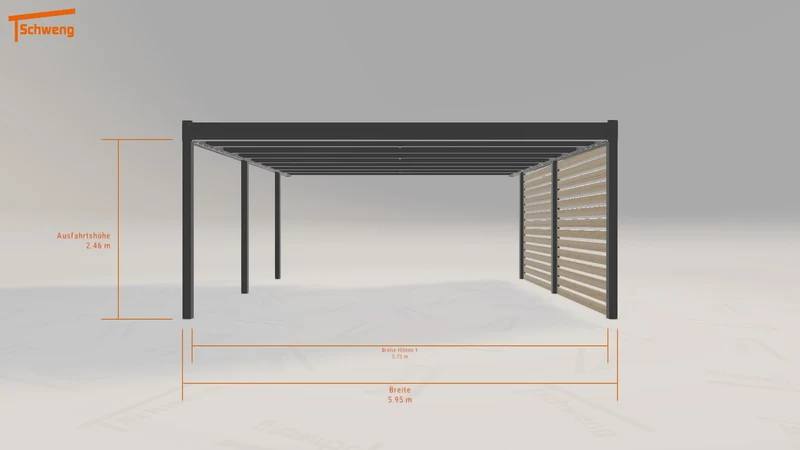 #DE Schweng Flachdachcarport C600+ (ID jjz4p7)