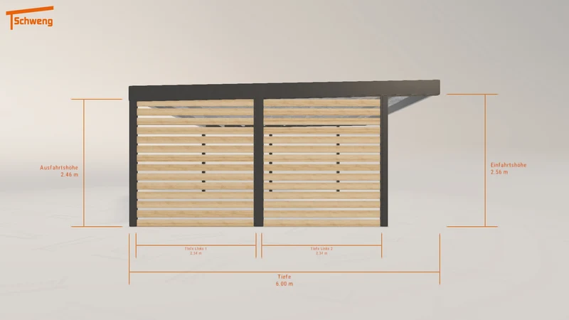 #DE Schweng Flachdachcarport C600+ (ID jjz4p7)