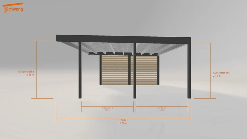 #DE Schweng Flachdachcarport C600+ (ID jjz4p7)