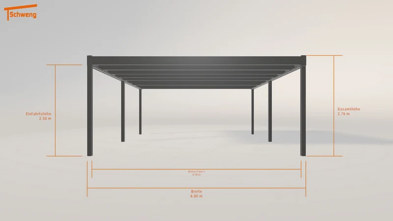 #DE Schweng Flachdachcarport C600+ (ID 5mn993)
