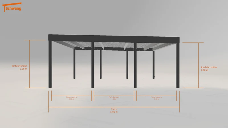 #CH Schweng Flachdachcarport C600 (ID n57434)